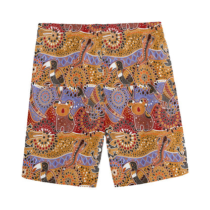 Australian Animals Pattern Print Men's Sports Shorts