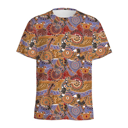 Australian Animals Pattern Print Men's Sports T-Shirt