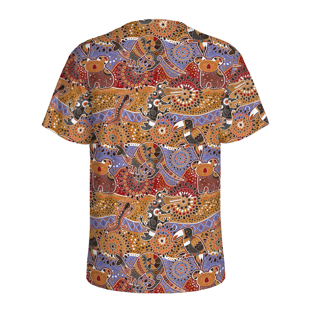 Australian Animals Pattern Print Men's Sports T-Shirt