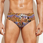 Australian Animals Pattern Print Men's Swim Briefs