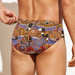 Australian Animals Pattern Print Men's Swim Briefs