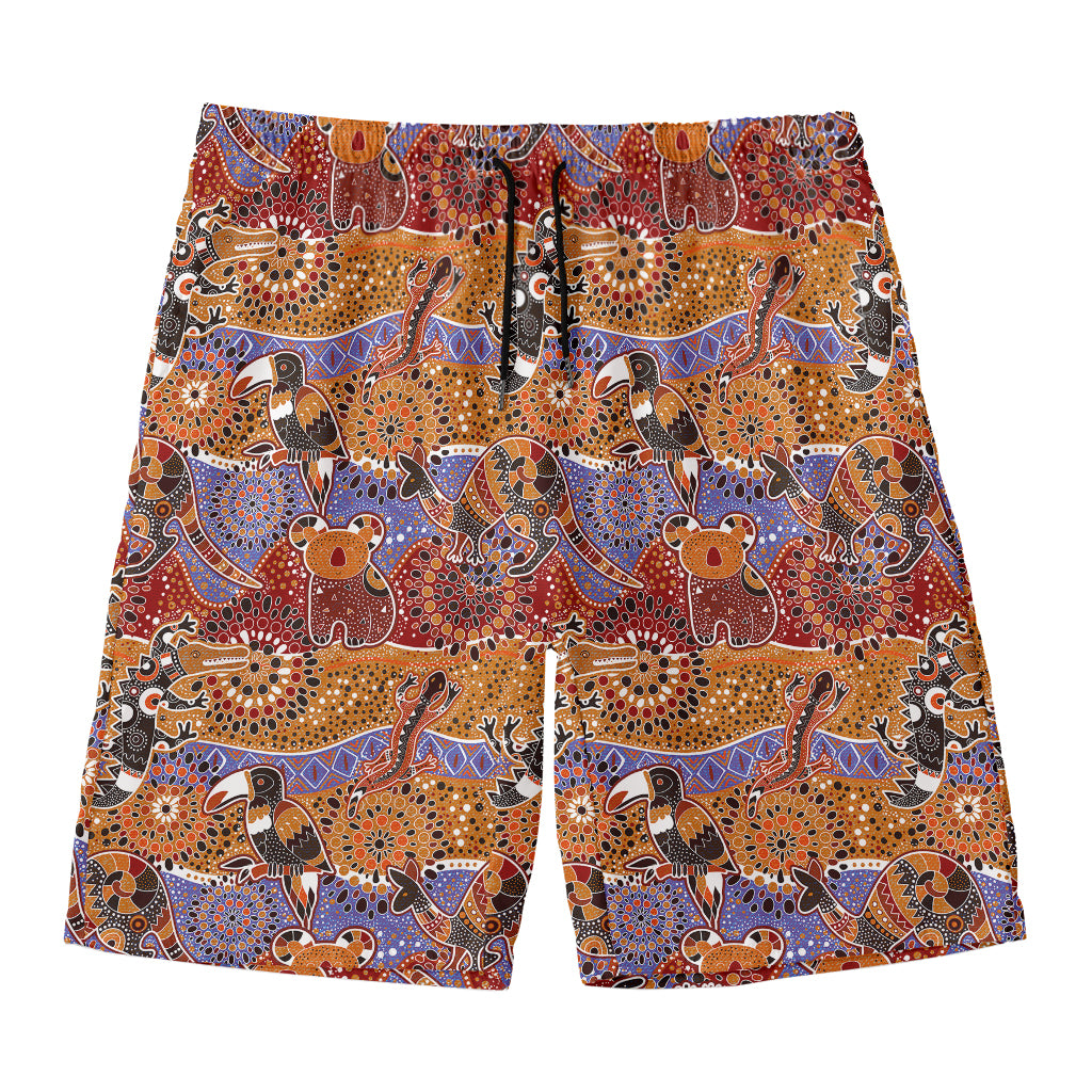 Australian Animals Pattern Print Men's Swim Trunks