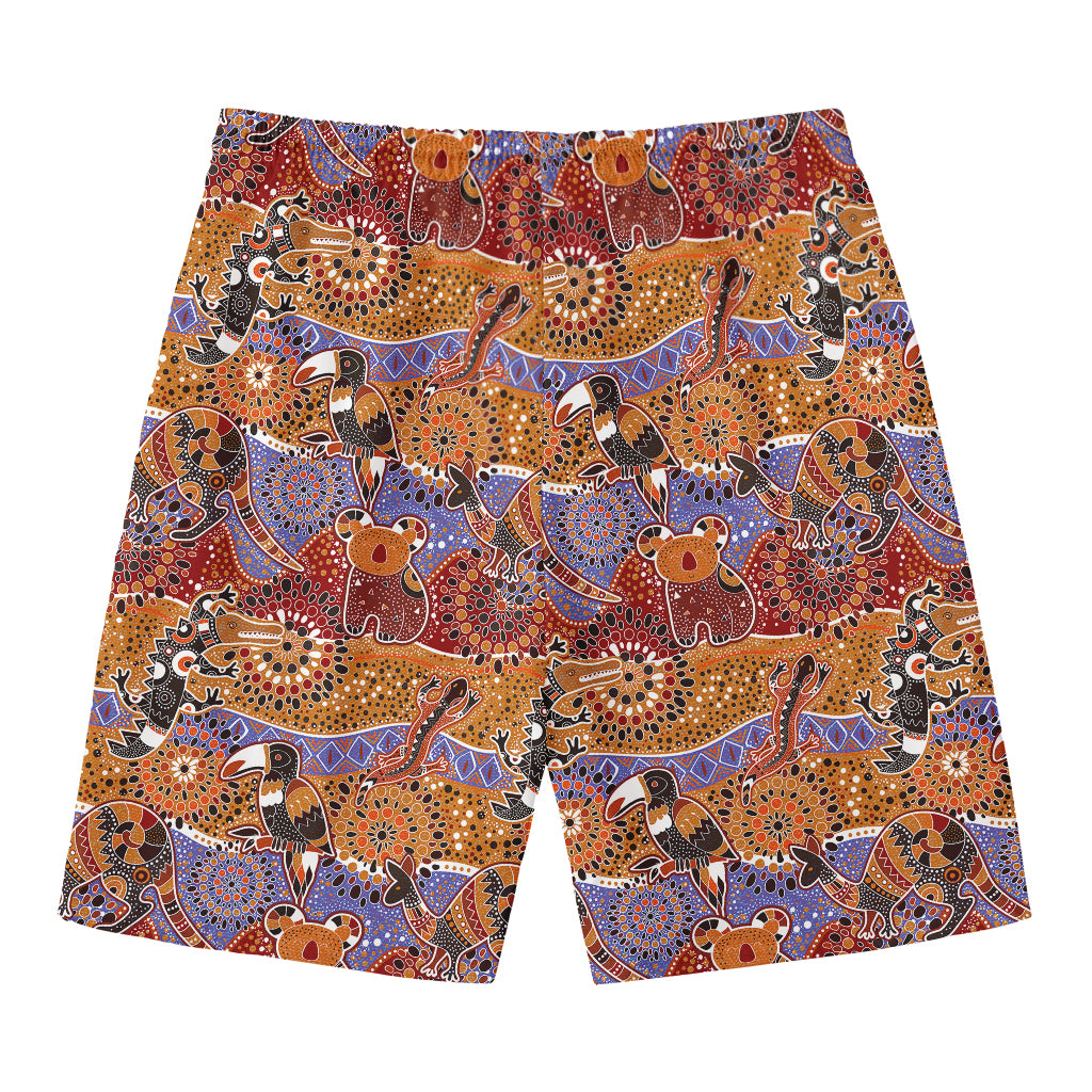 Australian Animals Pattern Print Men's Swim Trunks