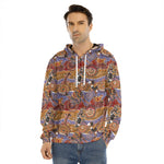 Australian Animals Pattern Print Men's Velvet Pullover Hoodie