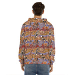 Australian Animals Pattern Print Men's Velvet Pullover Hoodie