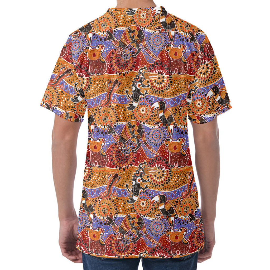 Australian Animals Pattern Print Men's Velvet T-Shirt
