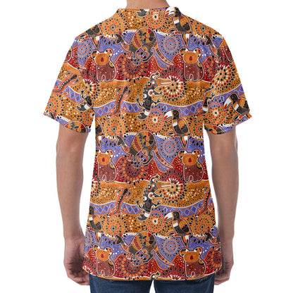 Australian Animals Pattern Print Men's Velvet T-Shirt