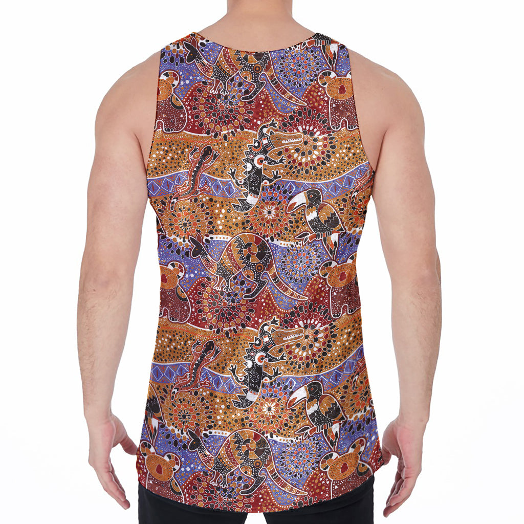 Australian Animals Pattern Print Men's Velvet Tank Top