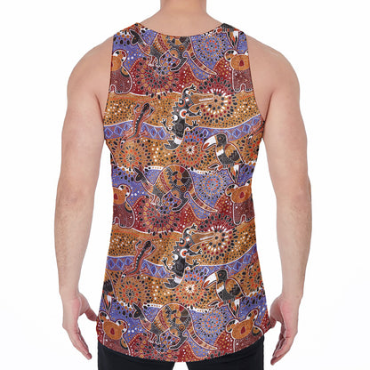 Australian Animals Pattern Print Men's Velvet Tank Top
