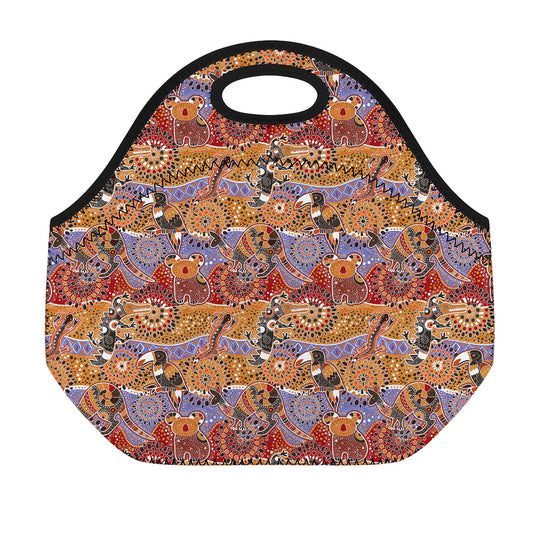 Australian Animals Pattern Print Neoprene Lunch Bag