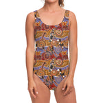 Australian Animals Pattern Print One Piece Swimsuit