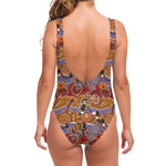 Australian Animals Pattern Print One Piece Swimsuit