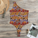 Australian Animals Pattern Print One Shoulder Bodysuit
