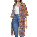 Australian Animals Pattern Print Open Front Beach Cover Up
