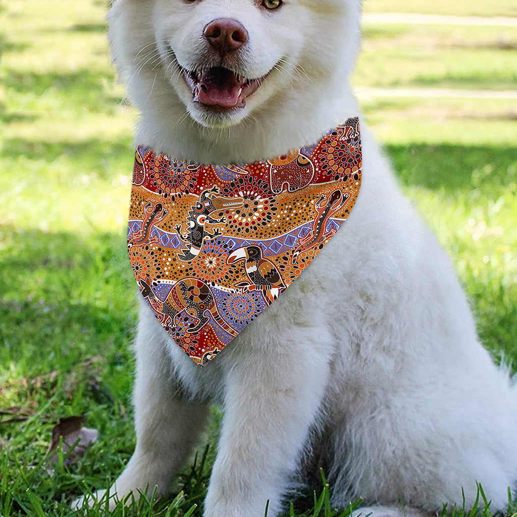 Australian Animals Pattern Print Over The Collar Dog Bandana