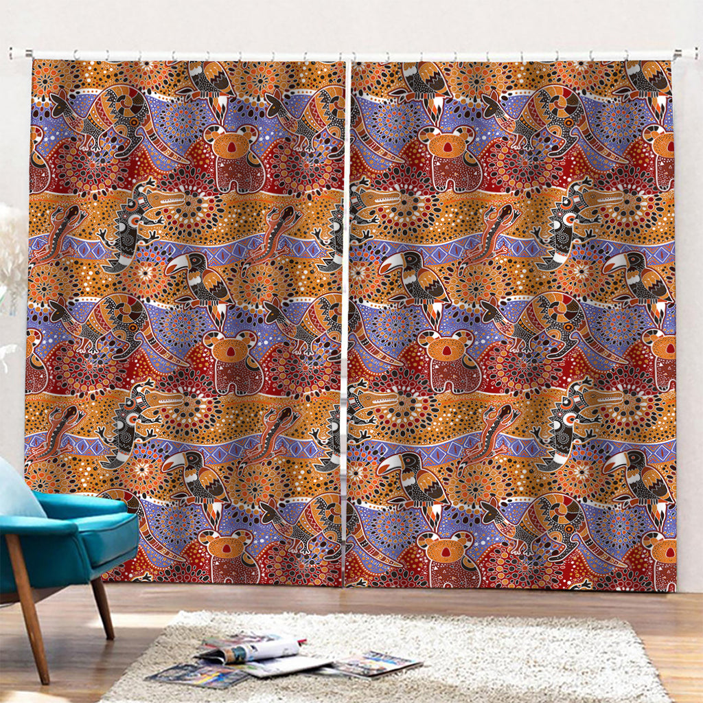 Australian Animals Pattern Print Pencil Pleat Curtains