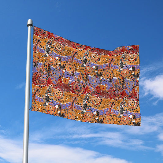 Australian Animals Pattern Print Polyester Flag