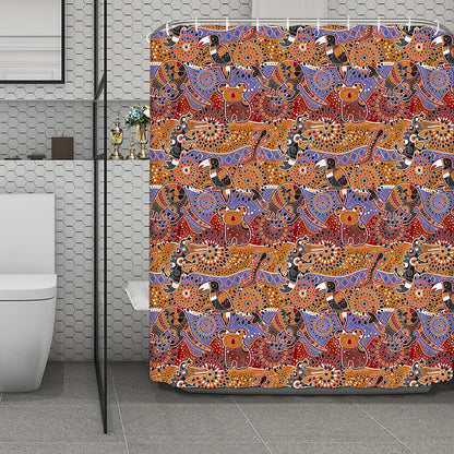 Australian Animals Pattern Print Polyester Shower Curtain