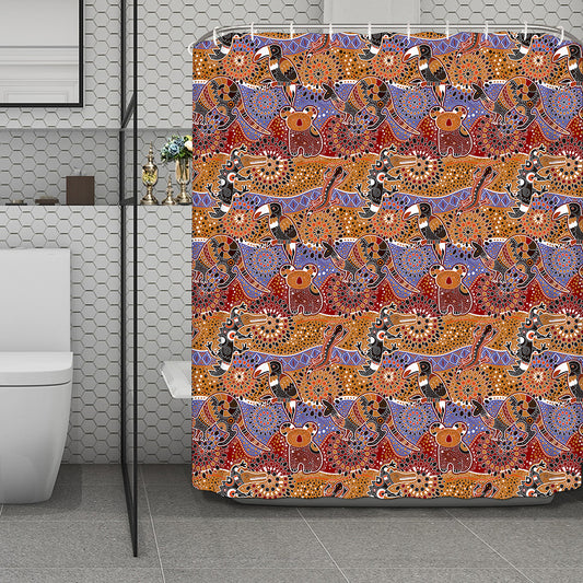 Australian Animals Pattern Print Polyester Shower Curtain