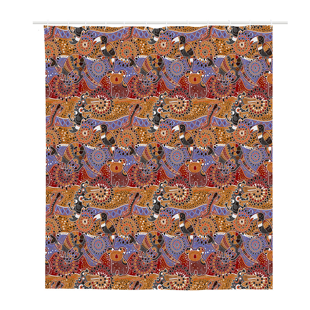 Australian Animals Pattern Print Polyester Shower Curtain