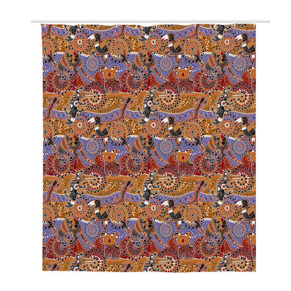 Australian Animals Pattern Print Polyester Shower Curtain