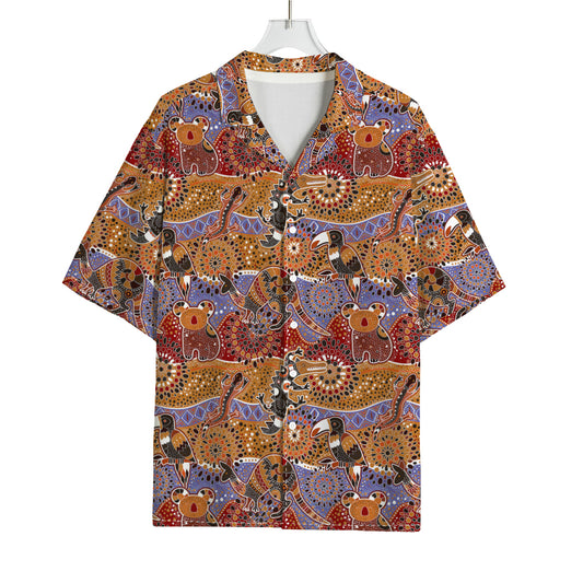 Australian Animals Pattern Print Rayon Hawaiian Shirt