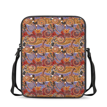 Australian Animals Pattern Print Rectangular Crossbody Bag