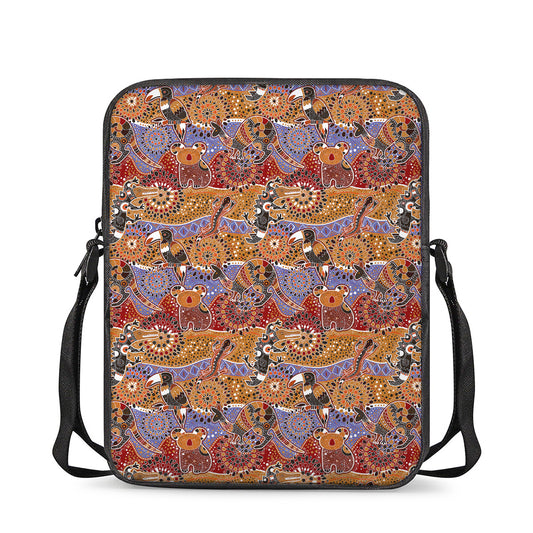 Australian Animals Pattern Print Rectangular Crossbody Bag