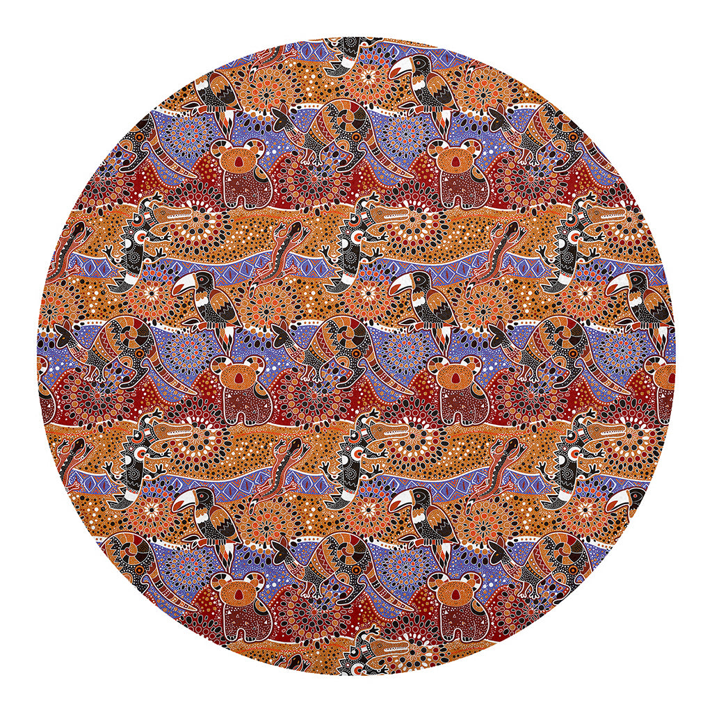 Australian Animals Pattern Print Round Blanket