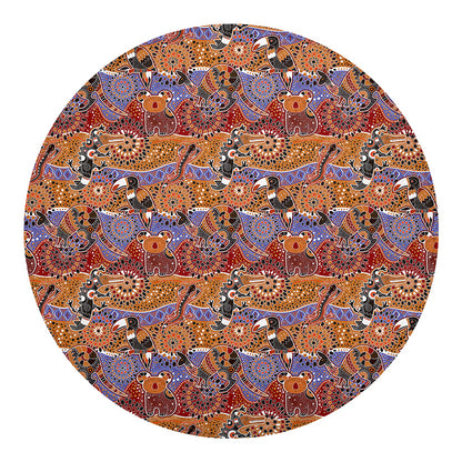 Australian Animals Pattern Print Round Blanket