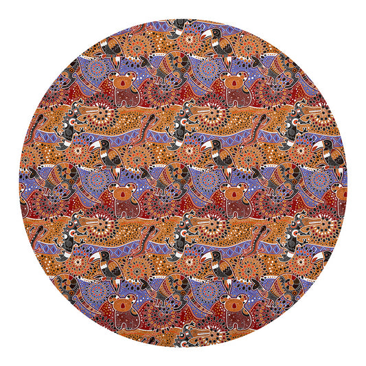Australian Animals Pattern Print Round Blanket