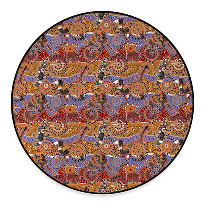 Australian Animals Pattern Print Round Floor Mat