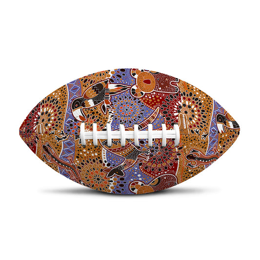 Australian Animals Pattern Print Rugby Ball