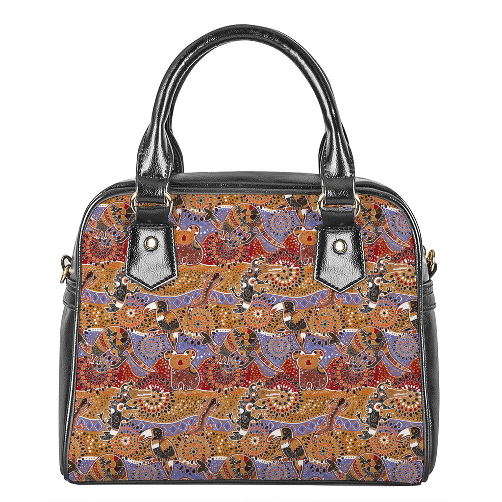 Australian Animals Pattern Print Shoulder Handbag