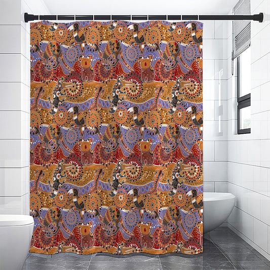 Australian Animals Pattern Print Shower Curtain