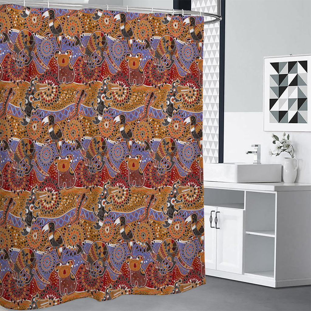 Australian Animals Pattern Print Shower Curtain