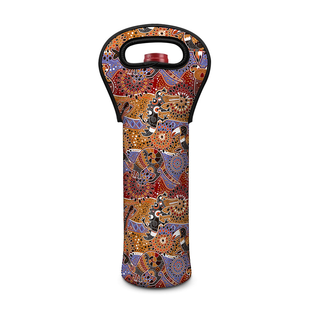 Australian Animals Pattern Print Single Neoprene Wine Tote