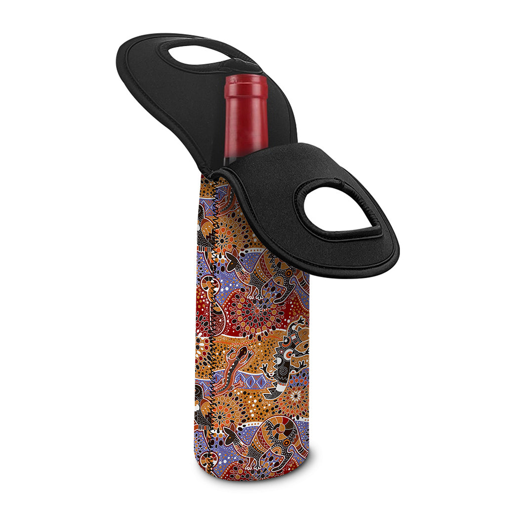 Australian Animals Pattern Print Single Neoprene Wine Tote