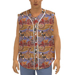 Australian Animals Pattern Print Sleeveless Baseball Jersey