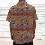 Australian Animals Pattern Print Textured Short Sleeve Shirt