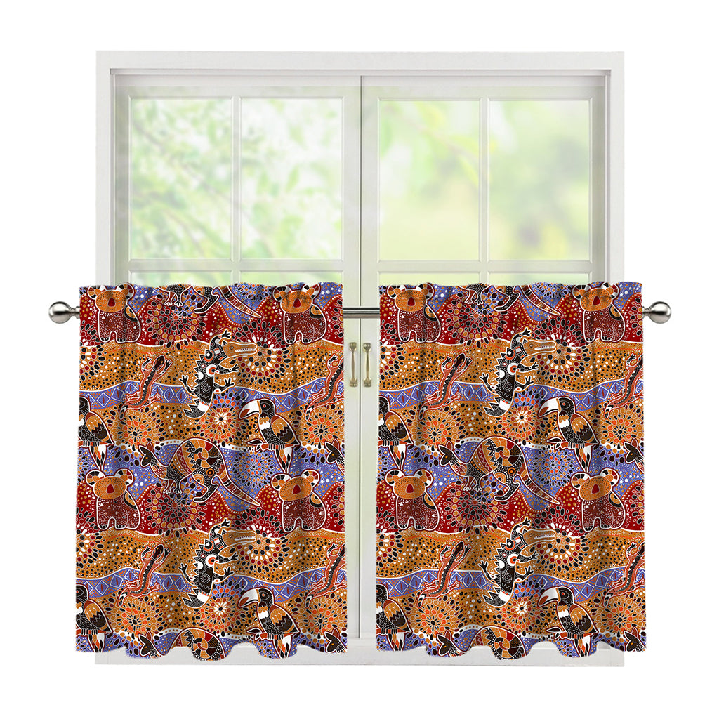Australian Animals Pattern Print Tier Curtains