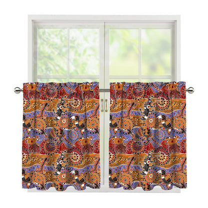 Australian Animals Pattern Print Tier Curtains