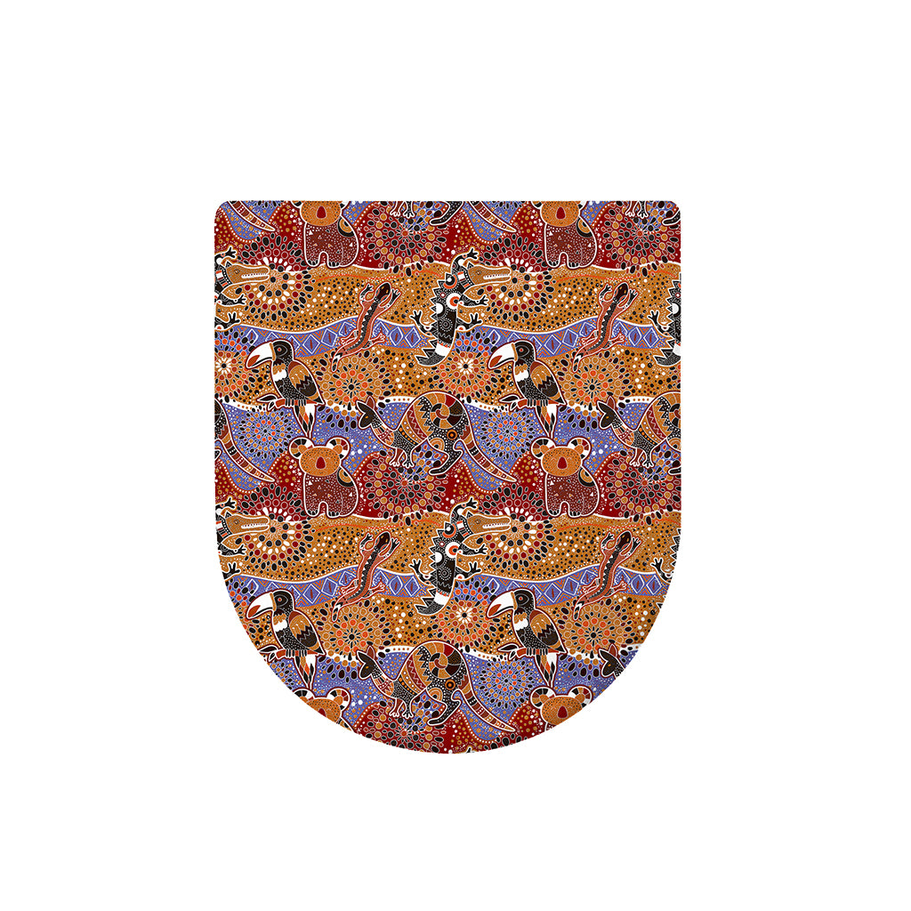 Australian Animals Pattern Print Toilet Lid Cover