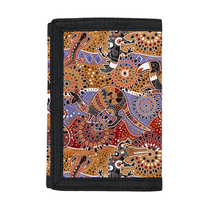 Australian Animals Pattern Print Trifold Wallet