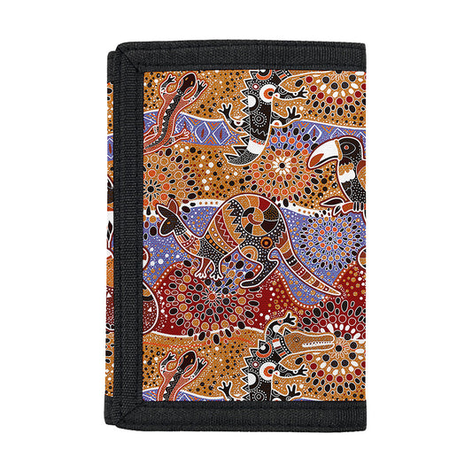 Australian Animals Pattern Print Trifold Wallet