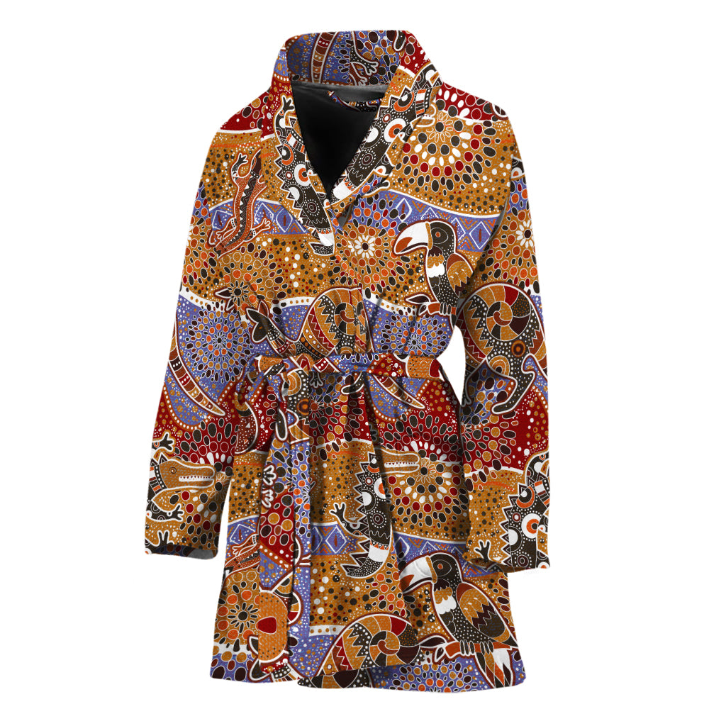 Australian Animals Pattern Print Women's Bathrobe