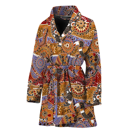 Australian Animals Pattern Print Women's Bathrobe