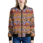 Australian Animals Pattern Print Women's Bomber Jacket