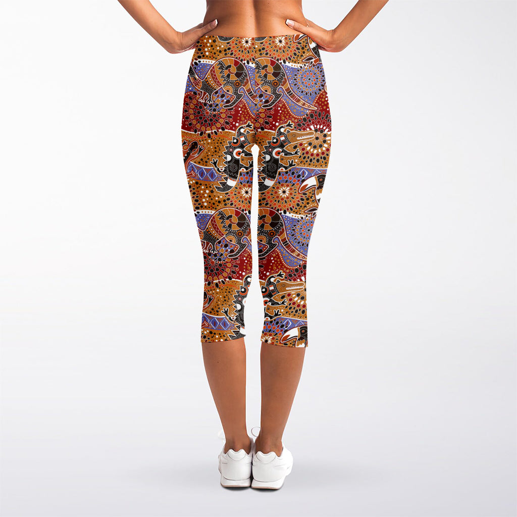 Australian Animals Pattern Print Women's Capri Leggings