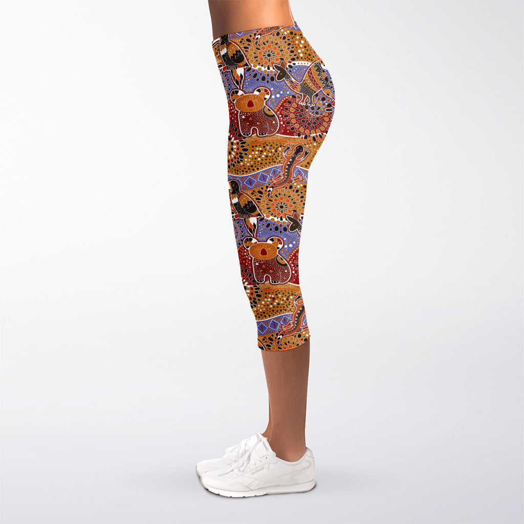 Australian Animals Pattern Print Women's Capri Leggings